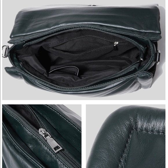 New Silver Gray Down Puff Shoulder Bag Handbag Tote bag Puffy Soft Carry On Bag - Picture 7 of 8